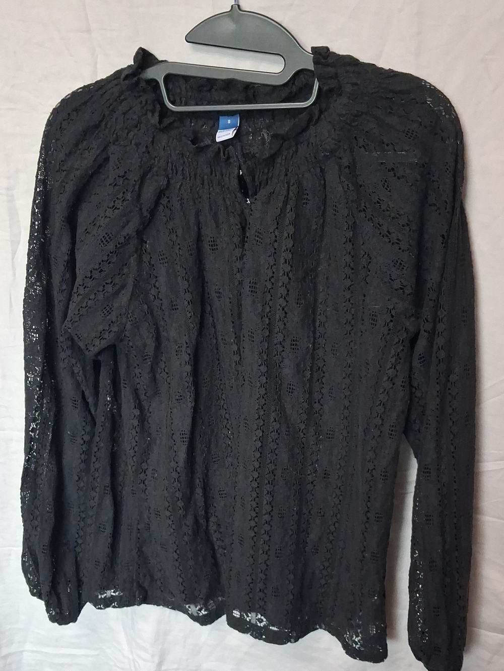 Old Navy Black Lace Peasant Blouse